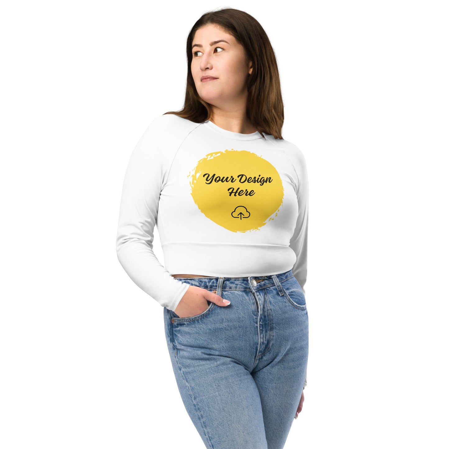 Recycled long-sleeve crop top